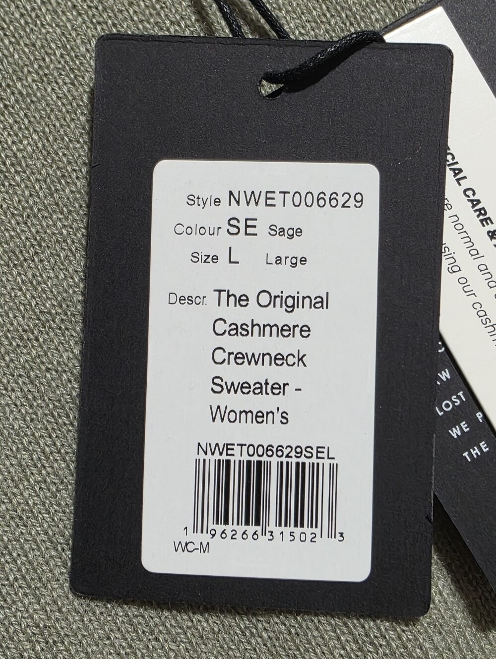 NWT NAADAM THE ORIGINAL CASHMERE SWEATER SAGE SZ L - Picture 10 of 14